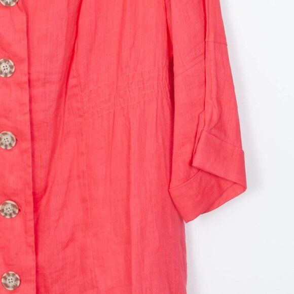 NWT Dress Barn Womens Button Down Linen Shirt Size‎ 22/24 3X Roll Tab Sleeves - Picture 4 of 8